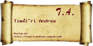 Timári Andrea névjegykártya
